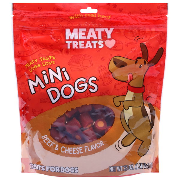 Meaty Treats Treats for Dogs, Beef &amp; Cheese Flavor, Mini Dogs