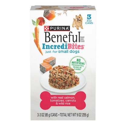 Purina Beneful Small Breed Wet Dog Food With Gravy, IncrediBites with Real Salmon