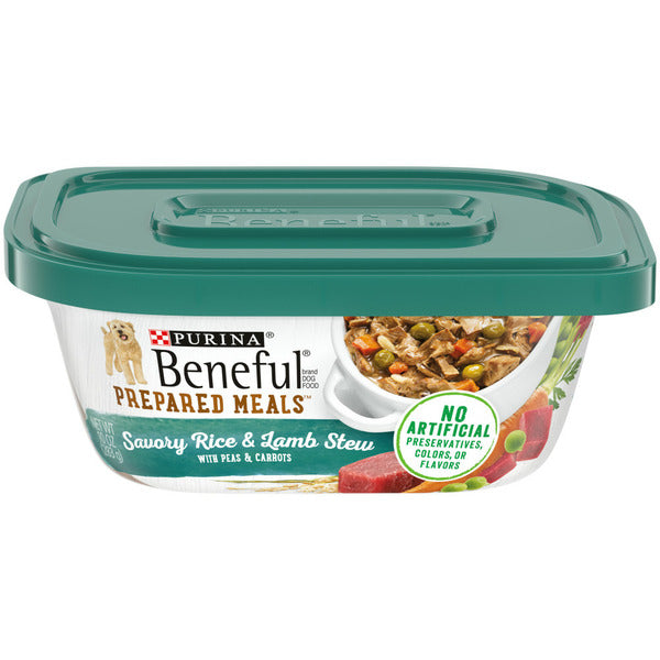 Purina Beneful High Protein Wet Dog Food With Gravy, Prepared Meals Savory Rice &amp; Lamb Stew