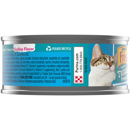 Purina Friskies Pate Wet Cat Food, Tasty Treasures With Ocean Fish &amp; Tuna and Scallop Flavor