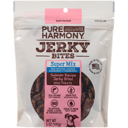 Pure Harmony Grain Free Salmon Recipe Super Mix Jerky Bites Dog Treats