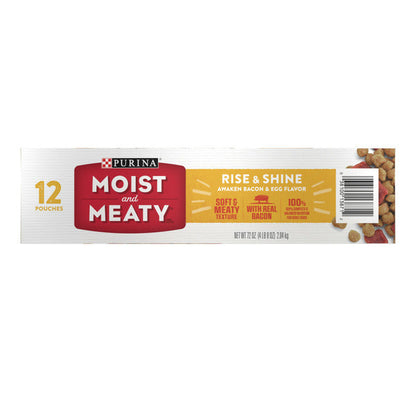 Purina Moist &amp; Meaty Rise and Shine Awaken Bacon and Egg Flavor Soft Dog Food Pouches