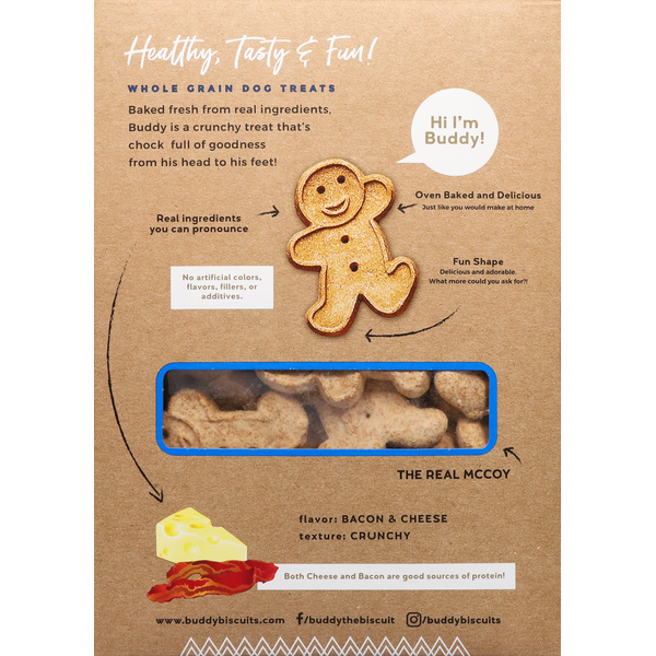 Buddy Biscuits Treats for Dogs, Crunchy, with Bacon &amp; Cheese
