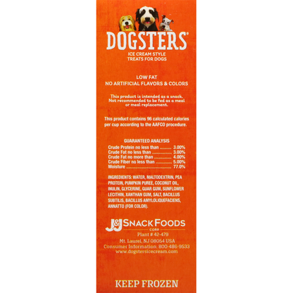 Dogsters Treats for Dogs, Paw-Some Pumpkin Flavor, Ice Cream Style