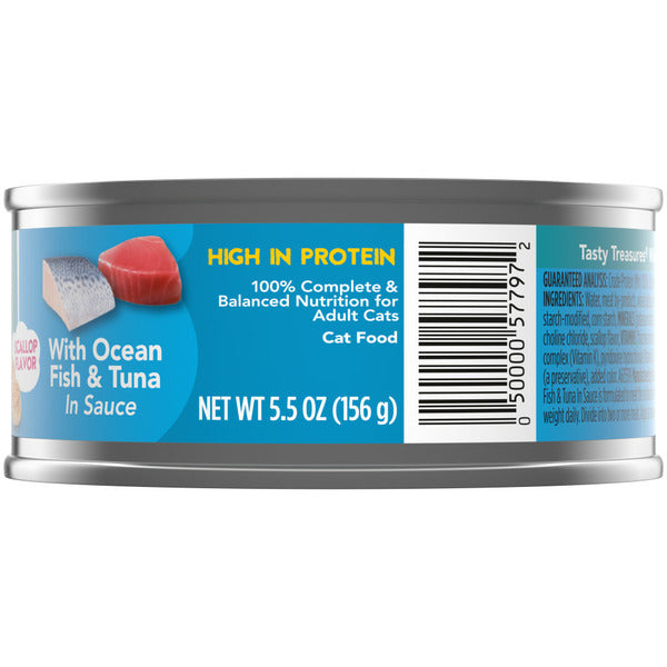 Purina Friskies Pate Wet Cat Food, Tasty Treasures With Ocean Fish &amp; Tuna and Scallop Flavor