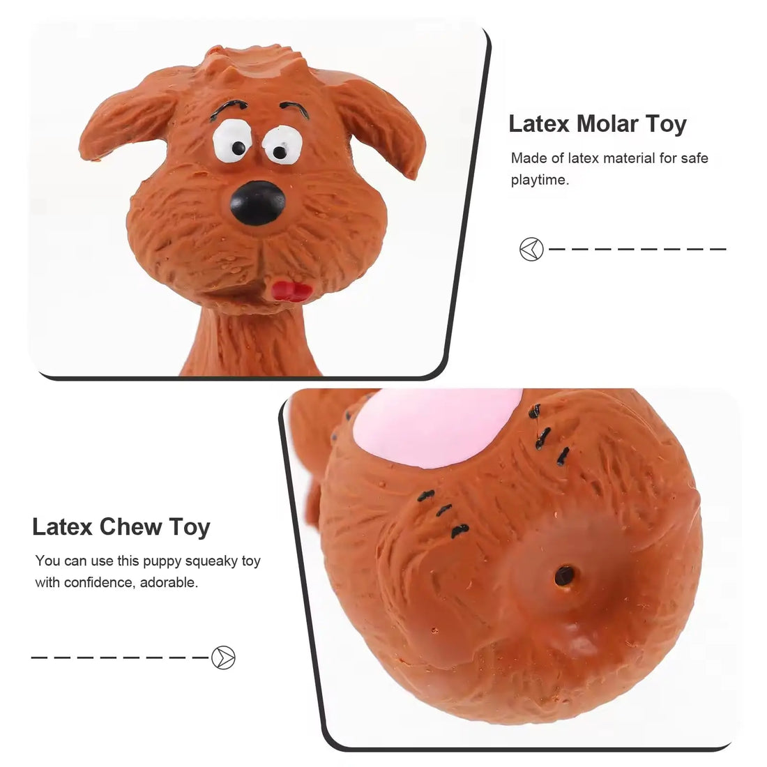 Latex Dog Squeaky Toys 4pc Durable Puppy Dental Chews