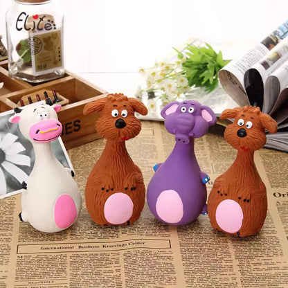 Latex Dog Squeaky Toys 4pc Durable Puppy Dental Chews