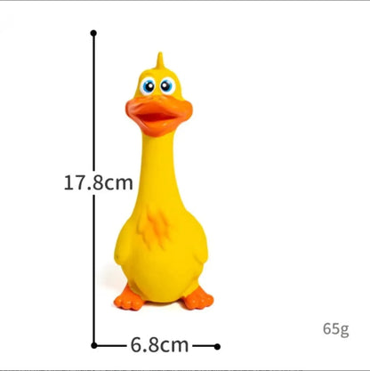 Latex Squeaky Duck Interactive Dog Chew Toy
