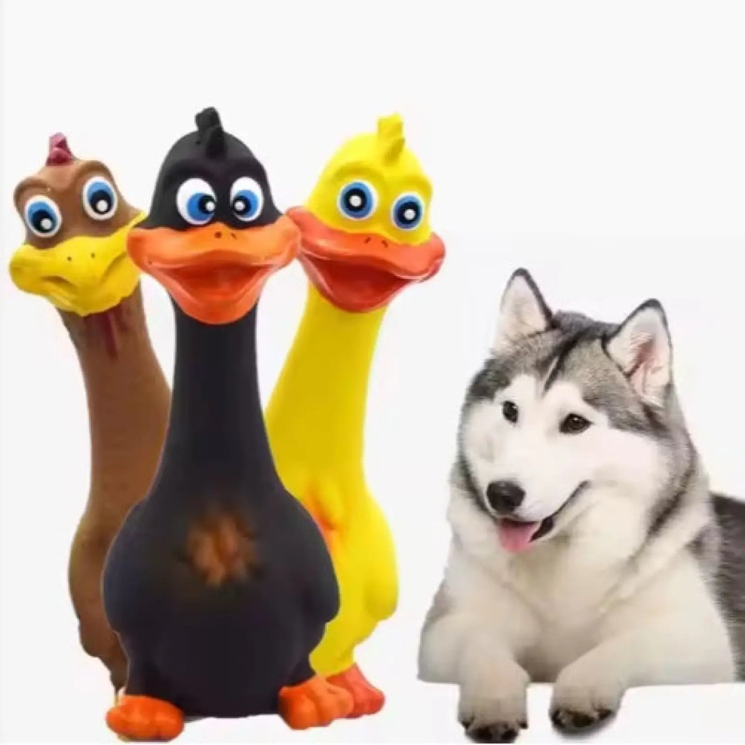 Latex Squeaky Duck Interactive Dog Chew Toy
