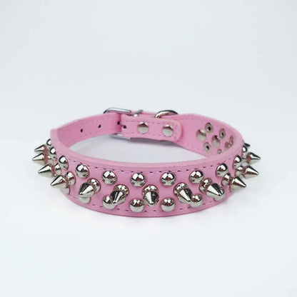 Studded Spiked Leather Dog Collar for Small and Medium Breeds