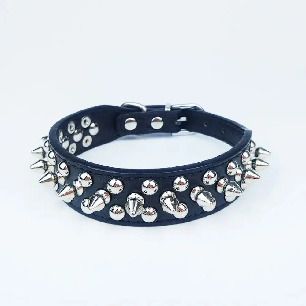 Studded Spiked Leather Dog Collar for Small and Medium Breeds