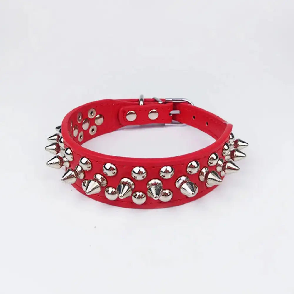Studded Spiked Leather Dog Collar for Small and Medium Breeds