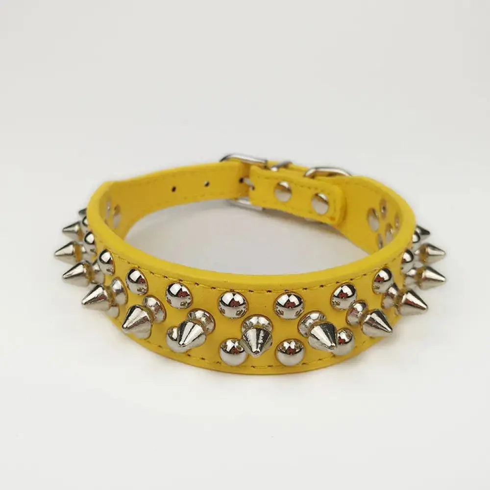 Studded Spiked Leather Dog Collar for Small and Medium Breeds