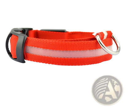 Led Dog Collar Night Safety Glowing Nylon Pet Leash