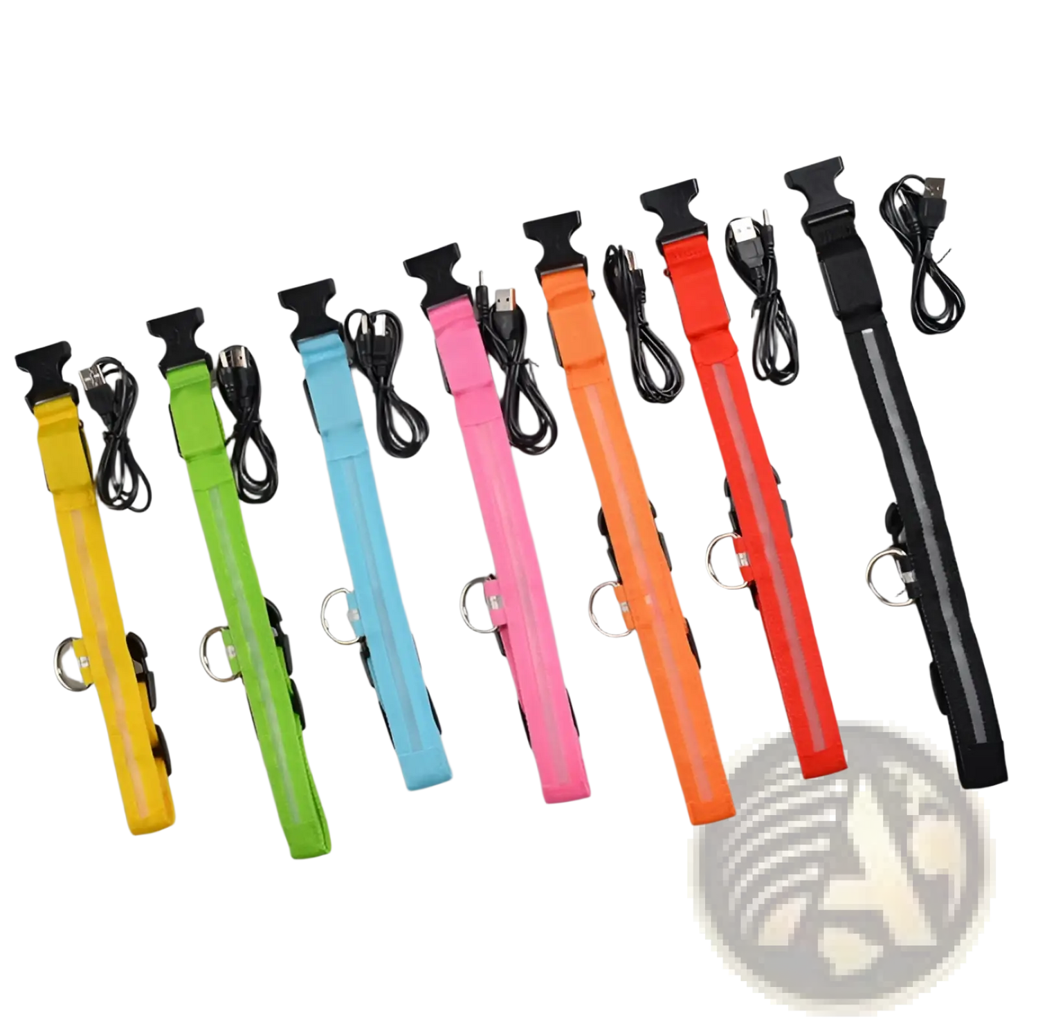 Led Dog Collar Night Safety Glowing Nylon Pet Leash