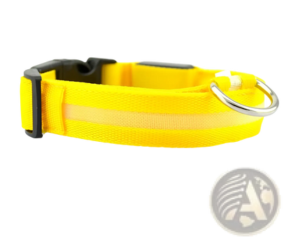 Led Dog Collar Night Safety Glowing Nylon Pet Leash