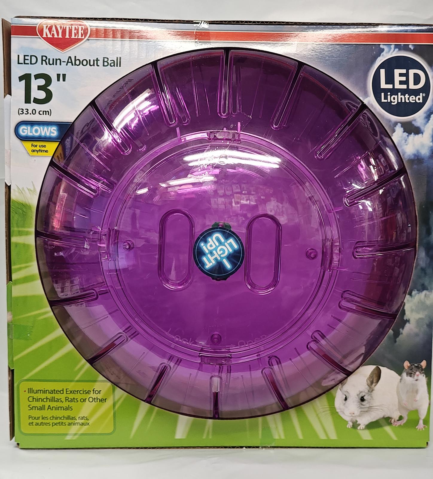 Exercise Ball for Chinchilla, Rats, Cavy,&amp; more LED Run About Ball 13" Purple