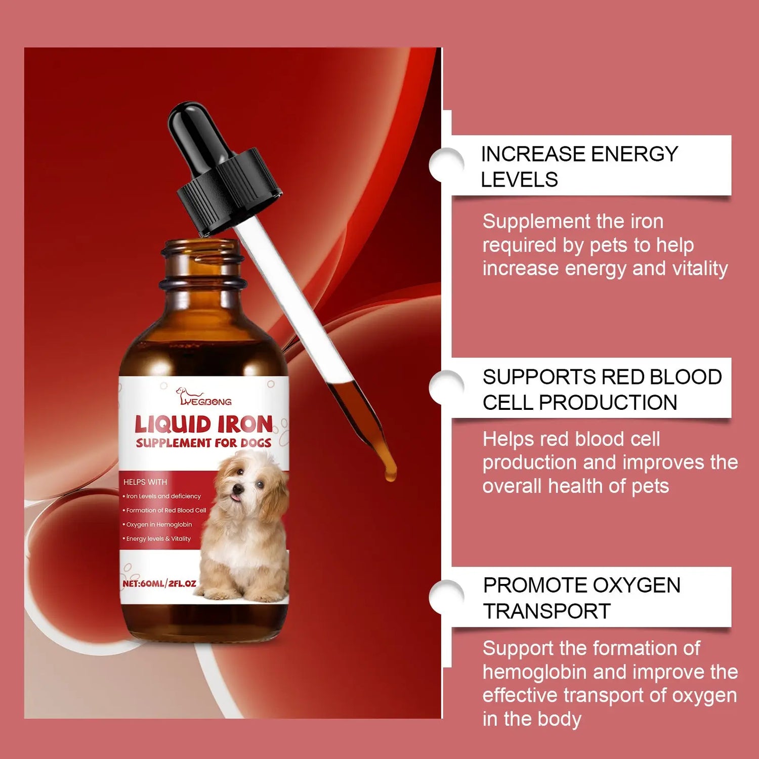 Liquid Iron Supplement for Dogs with Mint Extract 60ml