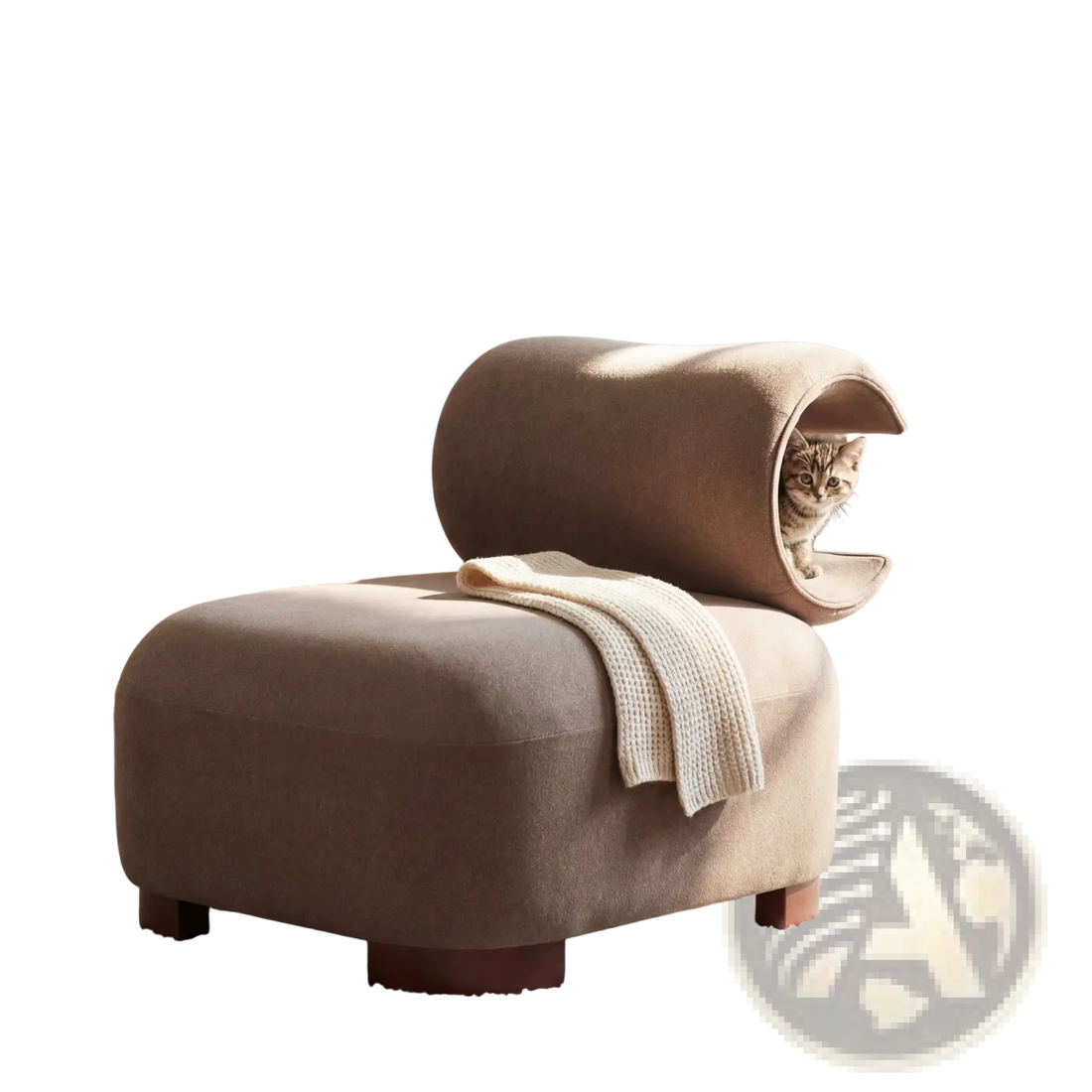Modern Brown Polyester Pet Friendly Accent Chair