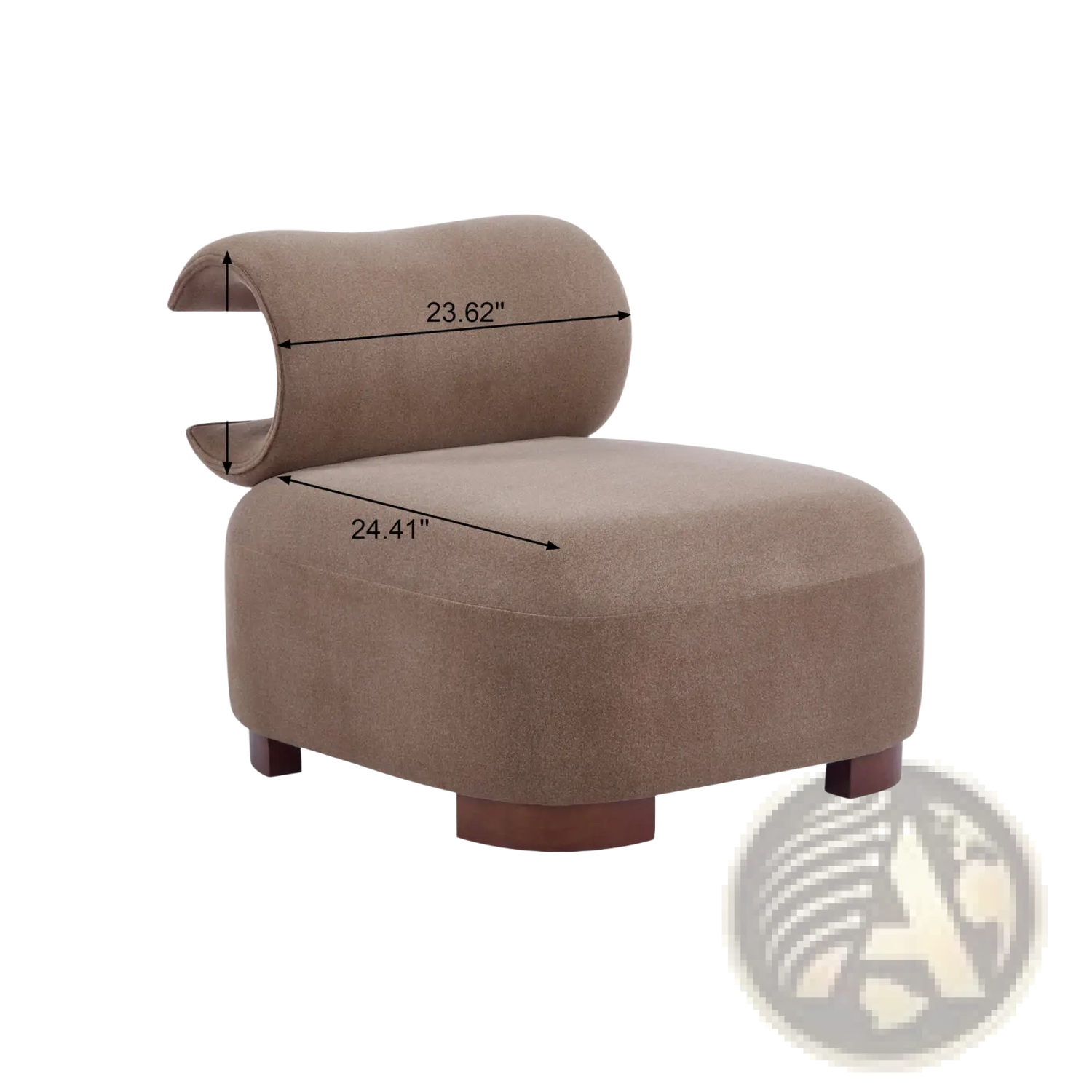 Modern Brown Polyester Pet Friendly Accent Chair
