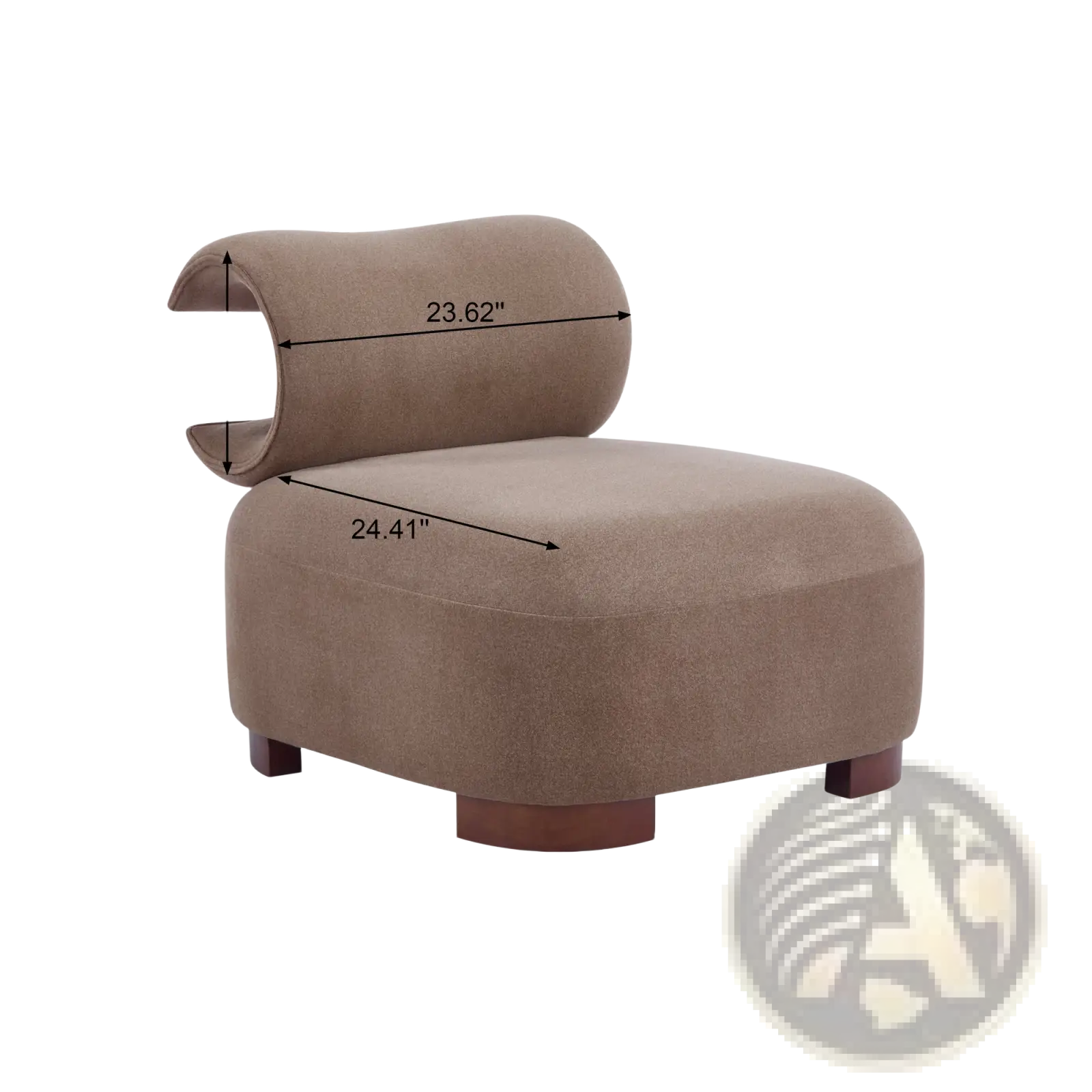 Modern Brown Polyester Pet Friendly Accent Chair