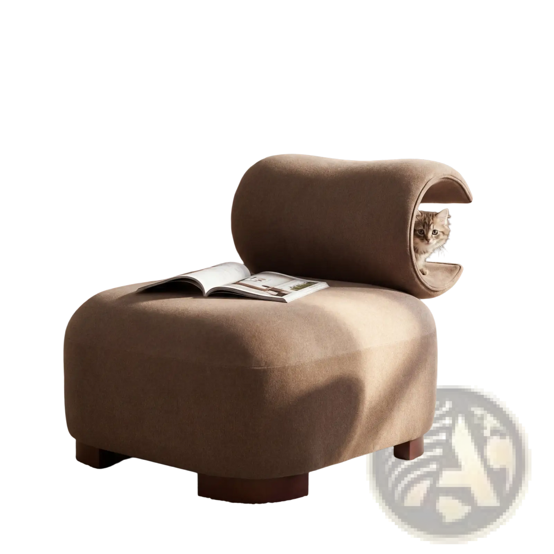 Modern Brown Polyester Pet Friendly Accent Chair
