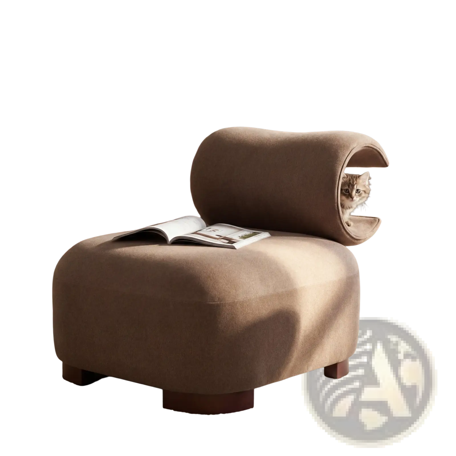 Modern Brown Polyester Pet Friendly Accent Chair