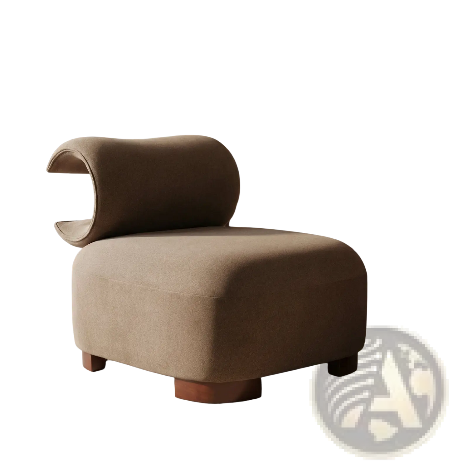 Modern Brown Polyester Pet Friendly Accent Chair