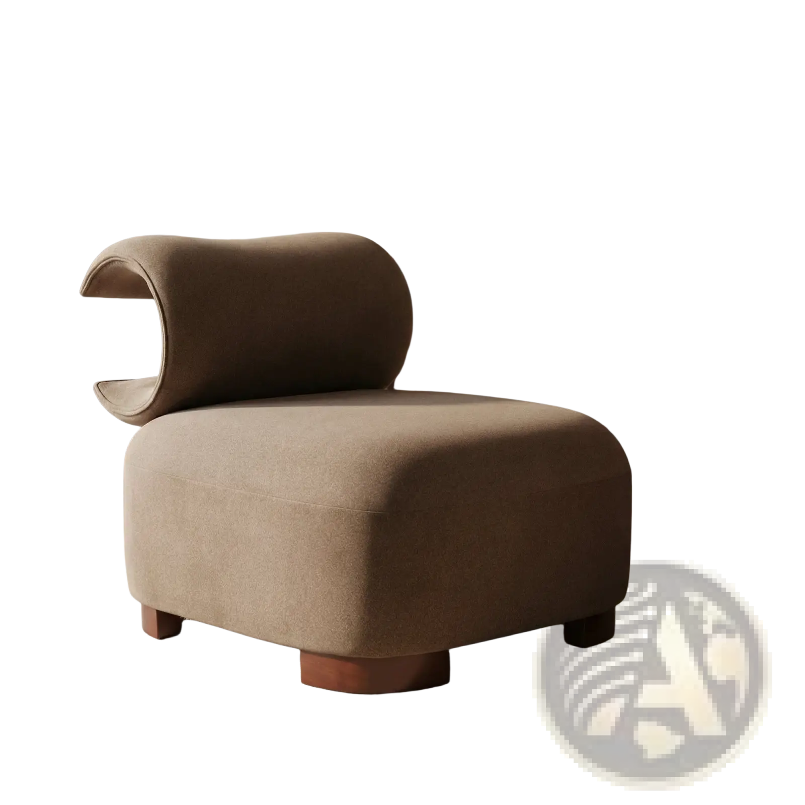 Modern Brown Polyester Pet Friendly Accent Chair