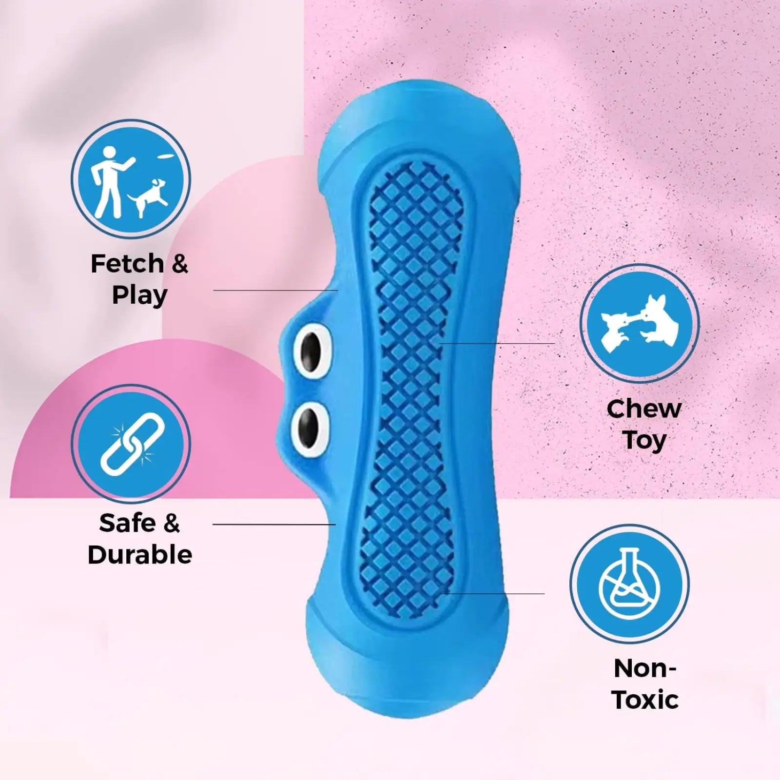 Monster Squeaky Dog Toy Natural Rubber Dental Chew
