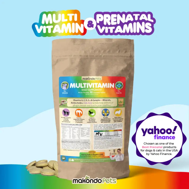 Multivitamin for Dogs &amp; Cats. Prenatal Vitamins. 90 Tabs