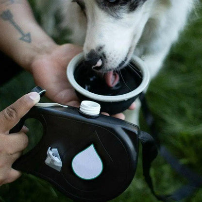 New 3 IN 1 Multifunctional Colorful Pet Leash With Built-in Water Bottle Bowl And Waste Bag Dispenser Modern Design For All Pets