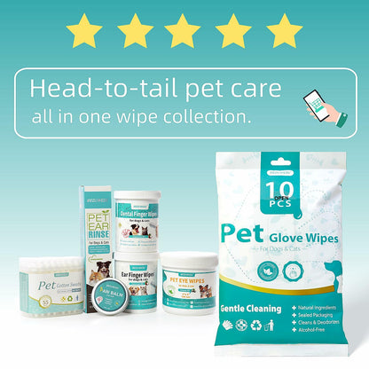 BestBy09/26 MEDUWEDU Dog &amp; Cat Eye Wipes 120 Count Peach Scent Grooming Care