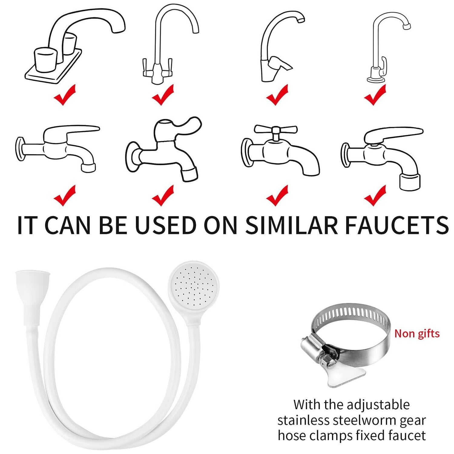 Lamoutor Pet Faucet Sprayer Portable Handheld Shower Bath Tool