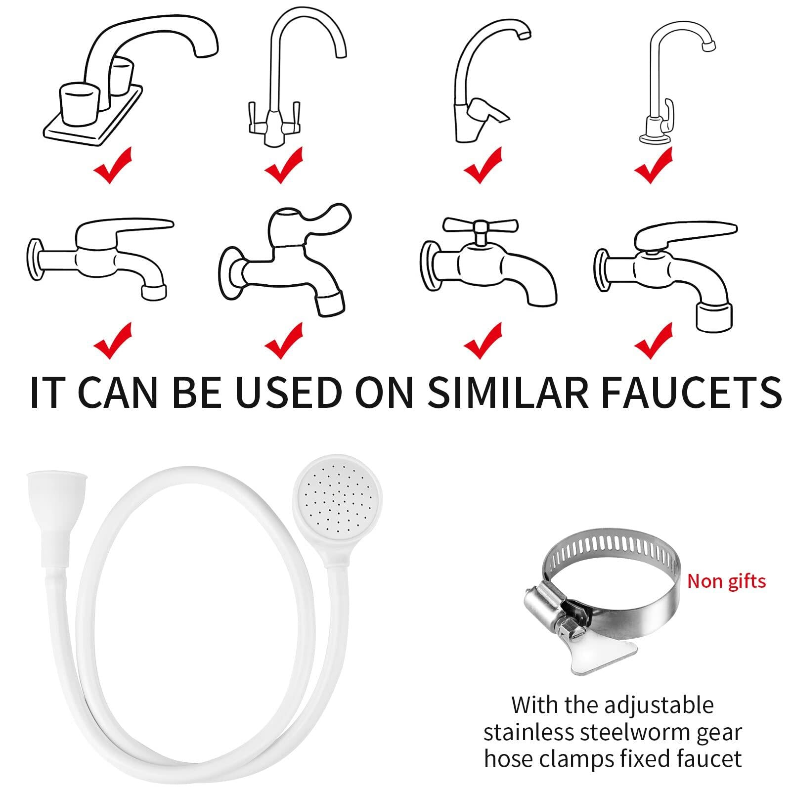 Lamoutor Pet Faucet Sprayer Portable Handheld Shower Bath Tool