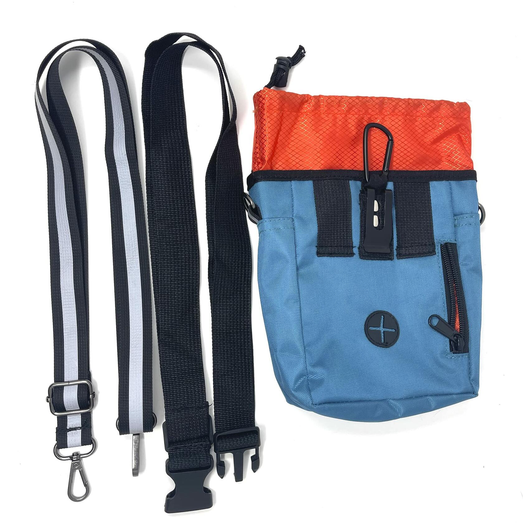 Jalousie Dog Training Pouch with Clicker &amp; Water Bowl 5 Ways to Wear Grey