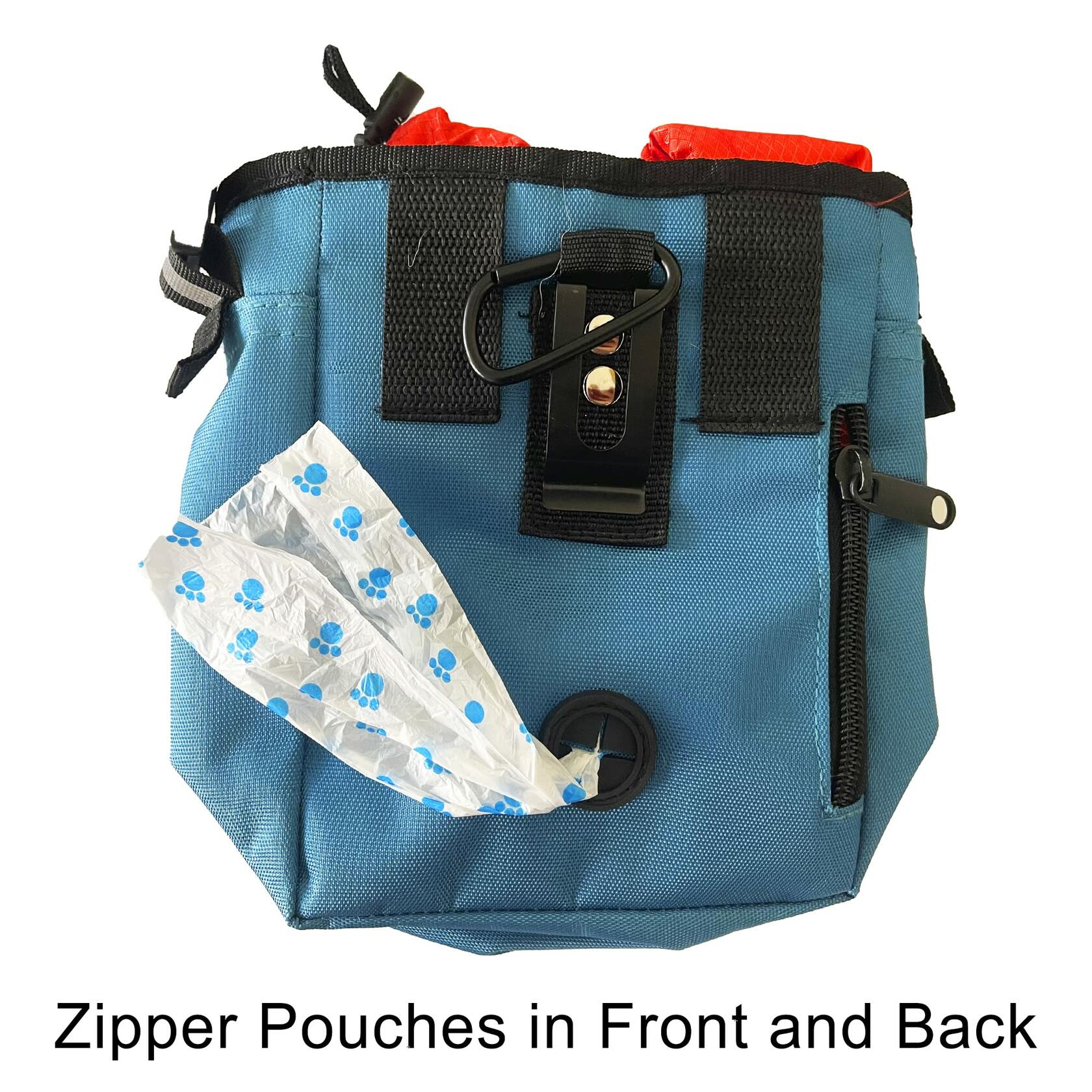 Jalousie Dog Training Pouch with Clicker &amp; Water Bowl 5 Ways to Wear Grey