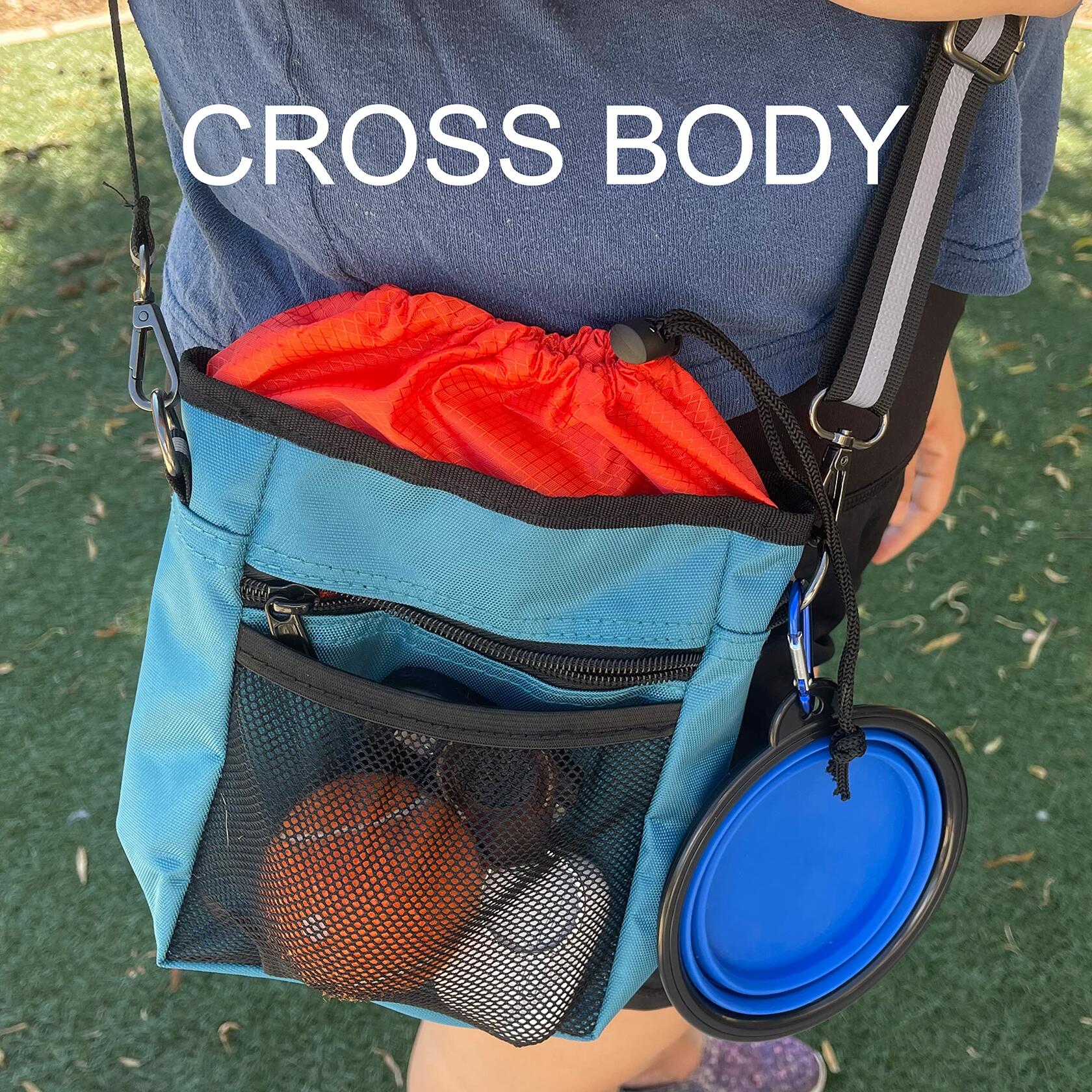 Jalousie Dog Training Pouch with Clicker &amp; Water Bowl 5 Ways to Wear Grey