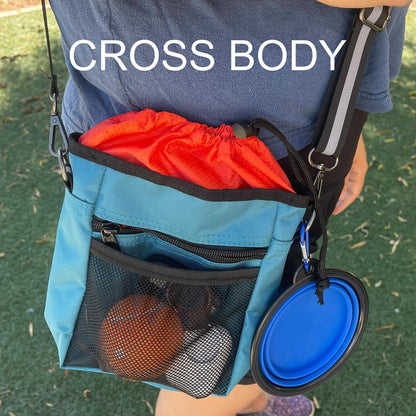 Jalousie Dog Training Pouch with Clicker &amp; Water Bowl 5 Ways to Wear Grey