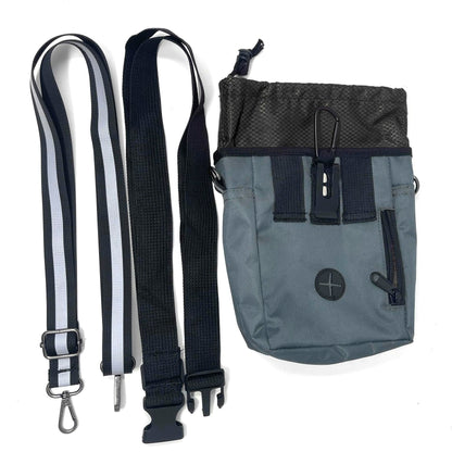 Jalousie Dog Training Pouch with Clicker &amp; Water Bowl 5 Ways to Wear Grey