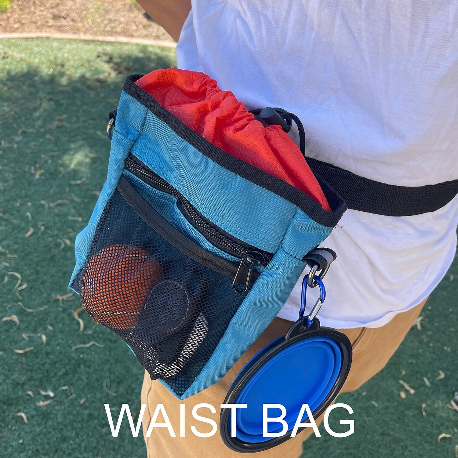 Jalousie Dog Training Pouch with Clicker &amp; Water Bowl 5 Ways to Wear Grey