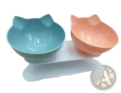 Orthopedic Cat Ear Pet Bowl Slanted Neck Protection