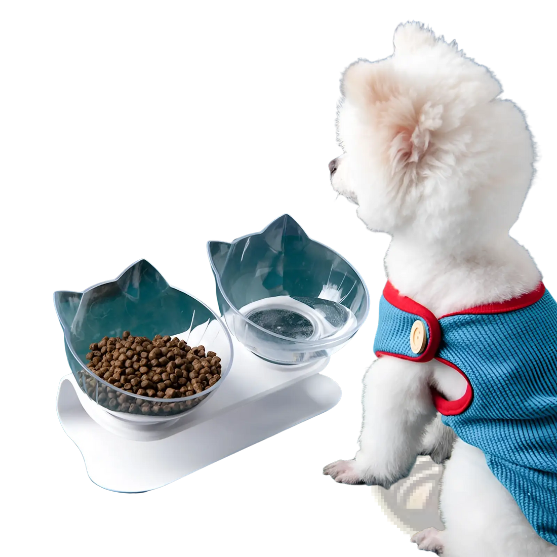 Orthopedic Cat Ear Pet Bowl Slanted Neck Protection