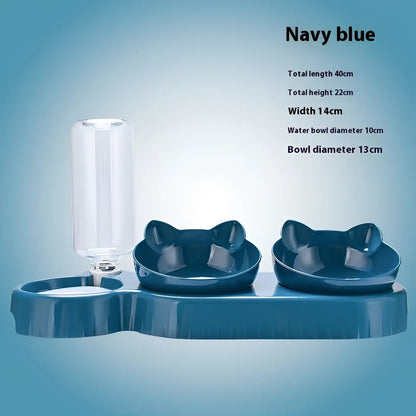 Orthopedic Cat Feeder with Automatic Waterer Bowl Set