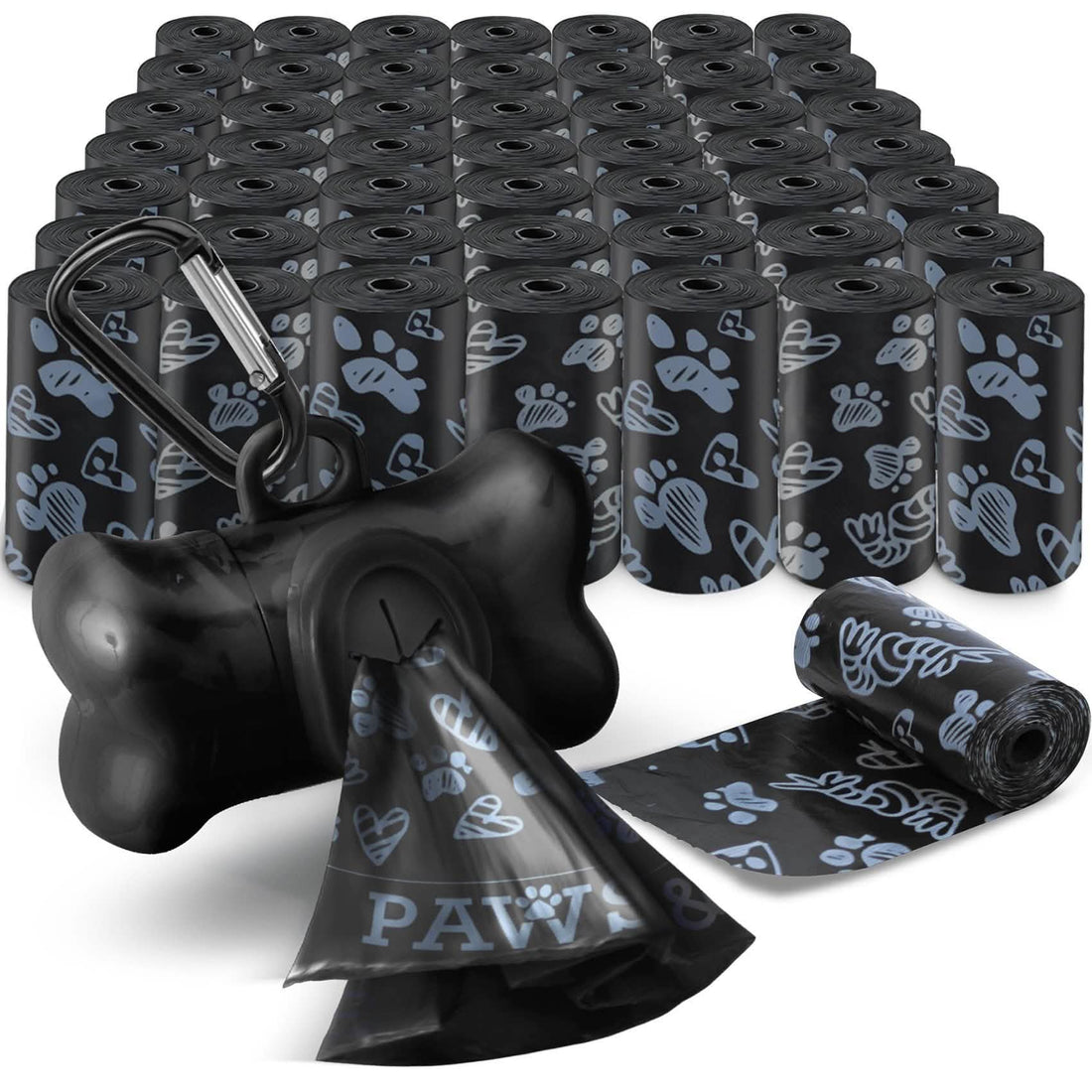 Paws &amp; Pals 1000 Pet Dog Poop Black Bags