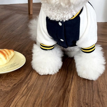 Pet Baseball Jacket Autumn Printed Dog Uniform