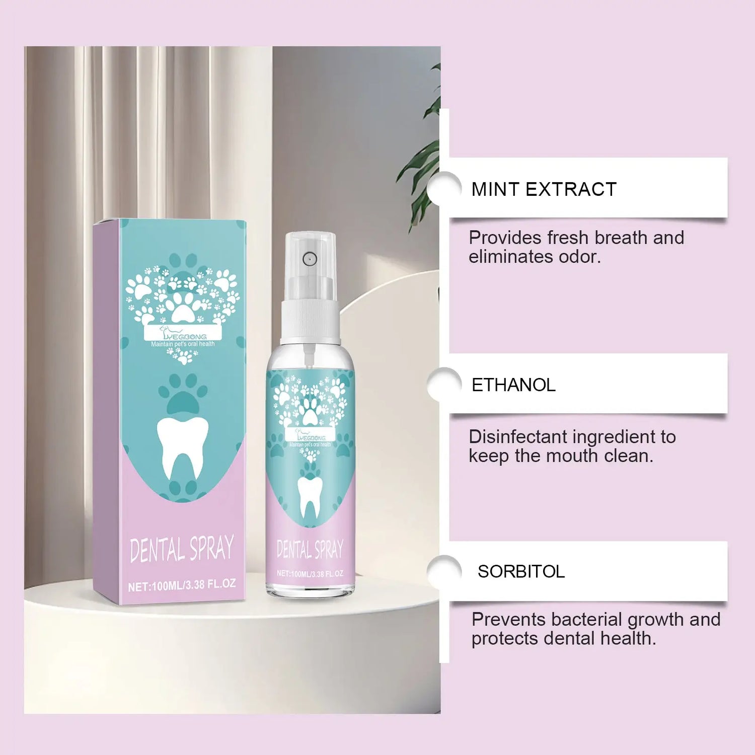 Pet Dental Spray Oral Care and Breath Freshener