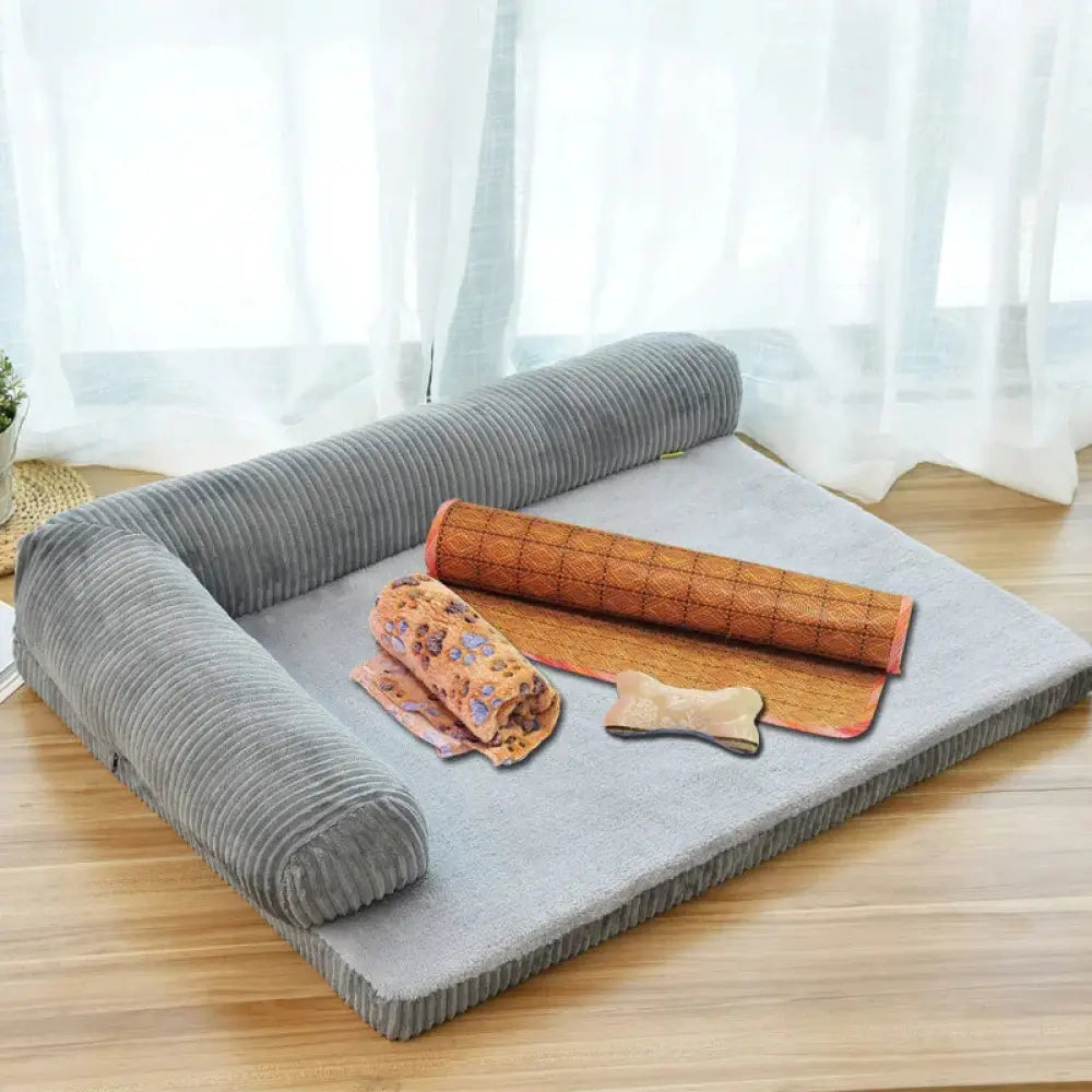 Premium Corduroy Plush Orthopedic Pet Bed