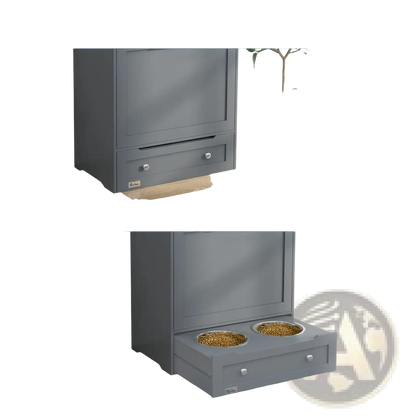 Pet Feeder Station with Dog Food Storage Cabinet