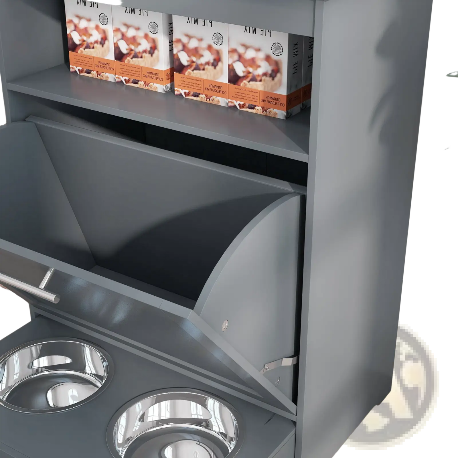Pet Feeder Station with Dog Food Storage Cabinet
